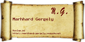 Marhhard Gergely névjegykártya